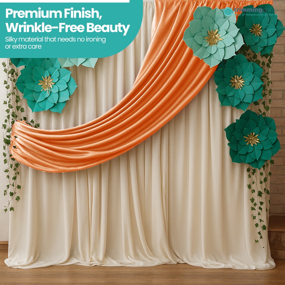 image 1 of 10m Ice Silk Fabric, Satin Material Silk Overlay, Backdrop Fabric