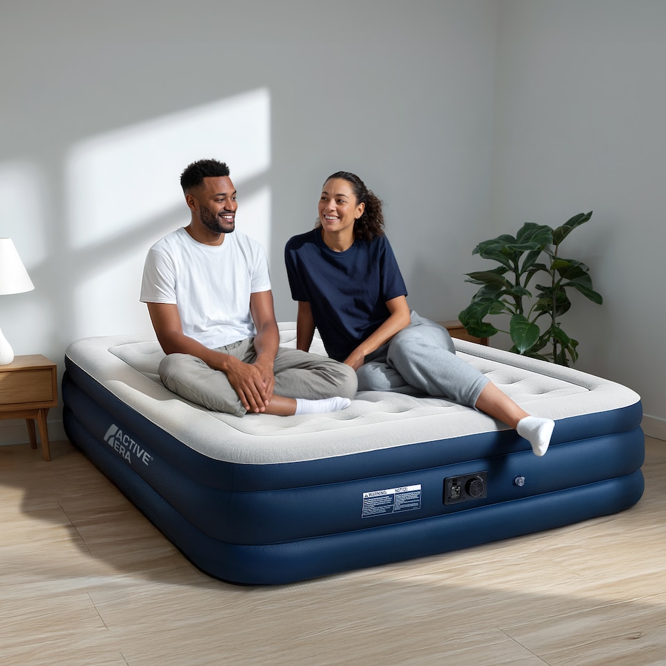 image 1 of Active Era Double Size Comfort Air Bed – Grey/Navy