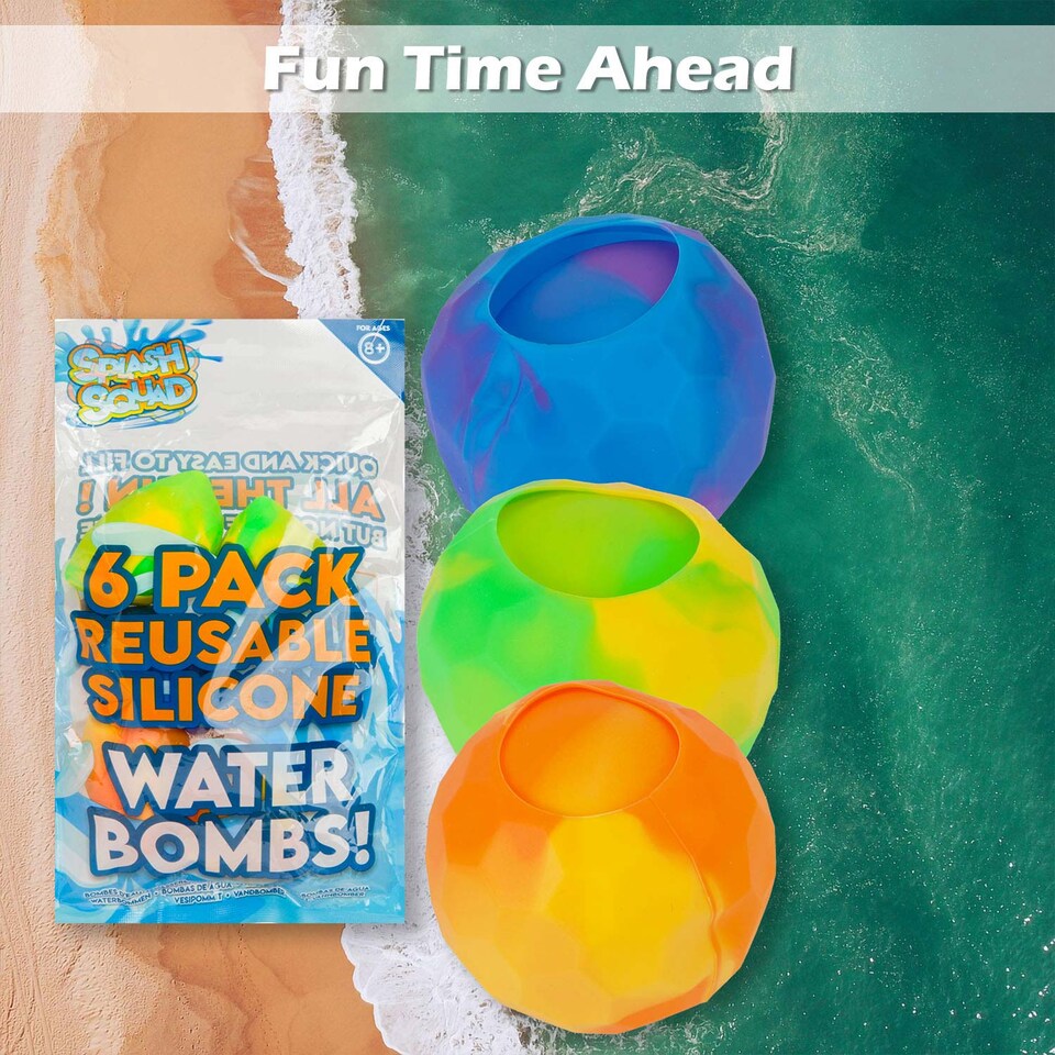 image 1 of vfm-estore Reusable Silicone Water Bombs Multicolour Set of 6 - Kids & Adult Pool Toy