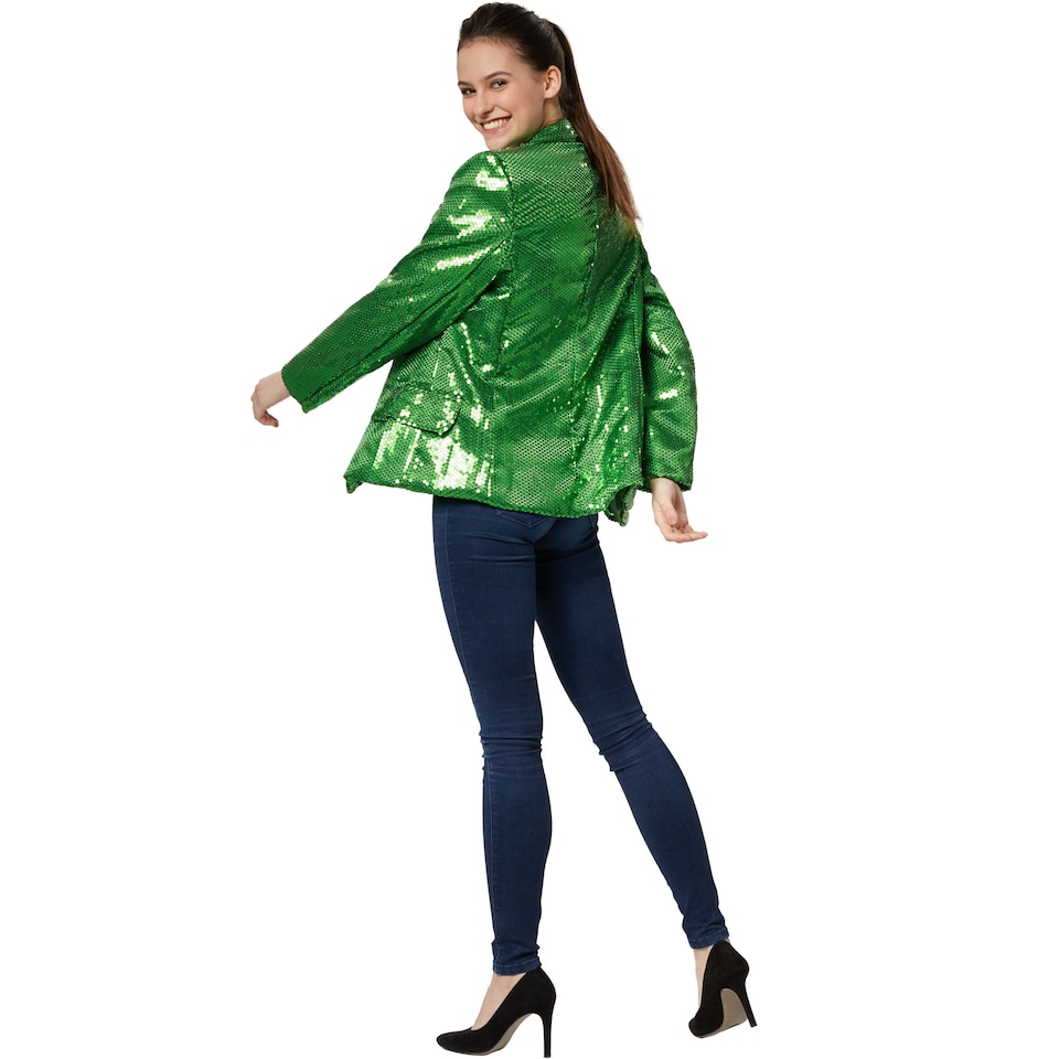 image 1 of Womens sequin jacket | Green | green | 1