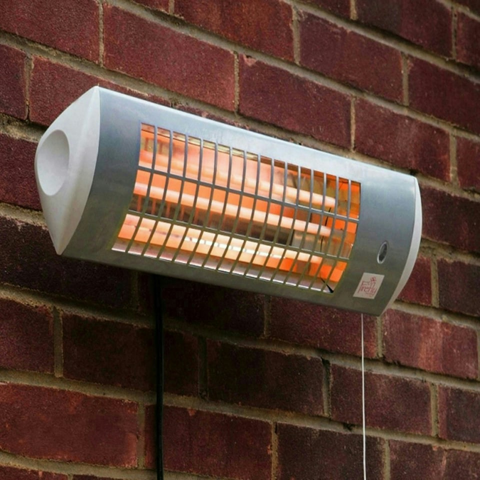 image 1 of Wall Mounted Quartz Bulb Electric Tube Heater w/ 3 Power Settings 1.8kW IPX4