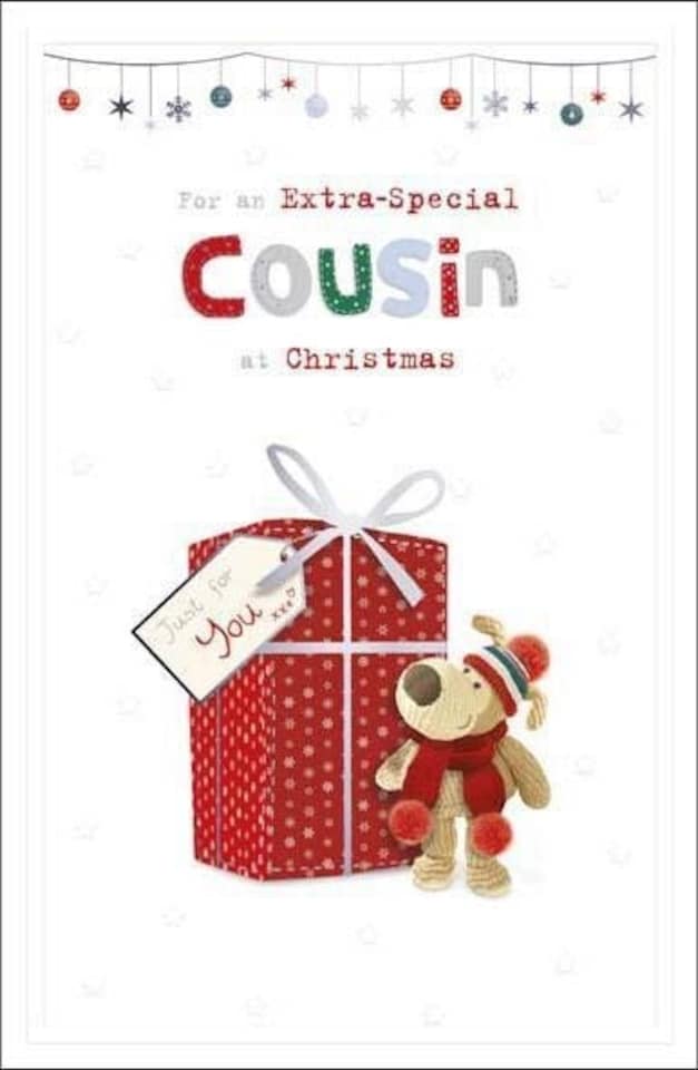 image 1 of Extra Special Cousin Boofle With Big Present Design Christmas Card