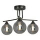 image 1 of Carney Gun Metal Smoked 3 Light Semi Flush Ceiling Light