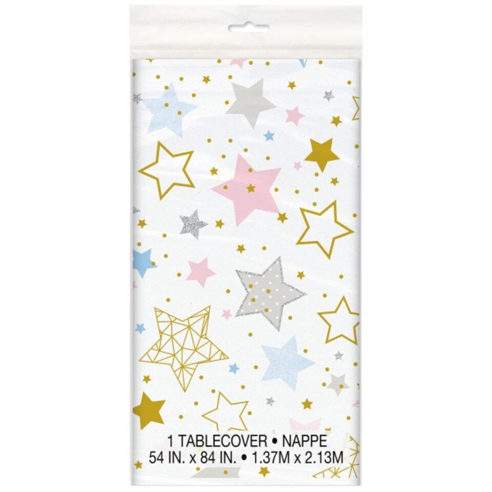 image 1 of Twinkle Twinkle Little Star Rectangular Plastic Table Cover, 54"x84"