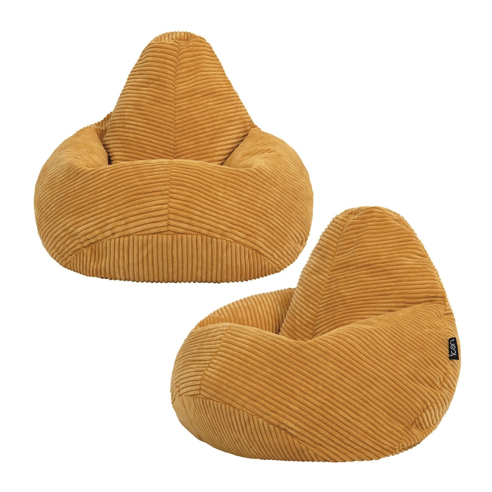 image 1 of Dalton Kids Beanbag Corduroy Yellow Set of 2 | Yellow | Yellow | M | 2