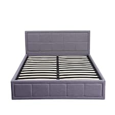 Ottoman Storage Bed 3ft Single Grey Wooden Fabric Bedroom