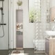 image 2 of HOMCOM Narrow Bathroom Storage Cabinet with Open Compartment, Oak