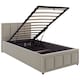 image 9 of Vida Designs Vanita Single Ottoman Lift Up Storage Space Fabric Bed Frame, Beige