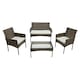 image 5 of Alivio 4 Piece Rattan Sofa Set Patio Furniture with Coffee Table Weather Resistant UV Protected Cushions for Indoor Outdoor Use | Grey | 1