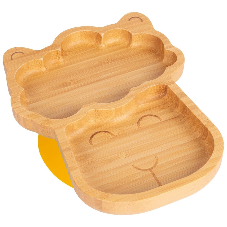 image 1 of Tiny Dining Children's Bamboo Suction Llama Plate - Yellow