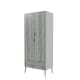 image 5 of Malmo 2 Door 2 Drawer Wardrobe with Scandi Legs Cupboard Hanging Rail 180cm | Multi | Grey Ash Grey | 1