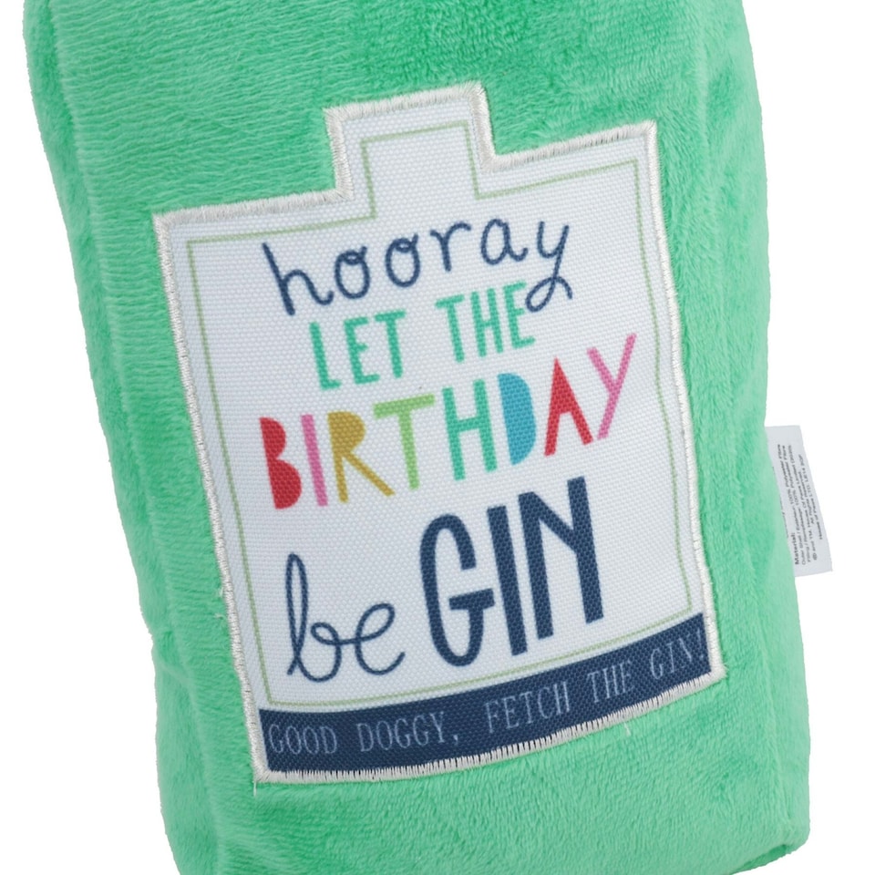 image 1 of Dog Puppy Gift Birthday Gin Bottle Plush Toy Drink Themed Soft Plush Toy Present