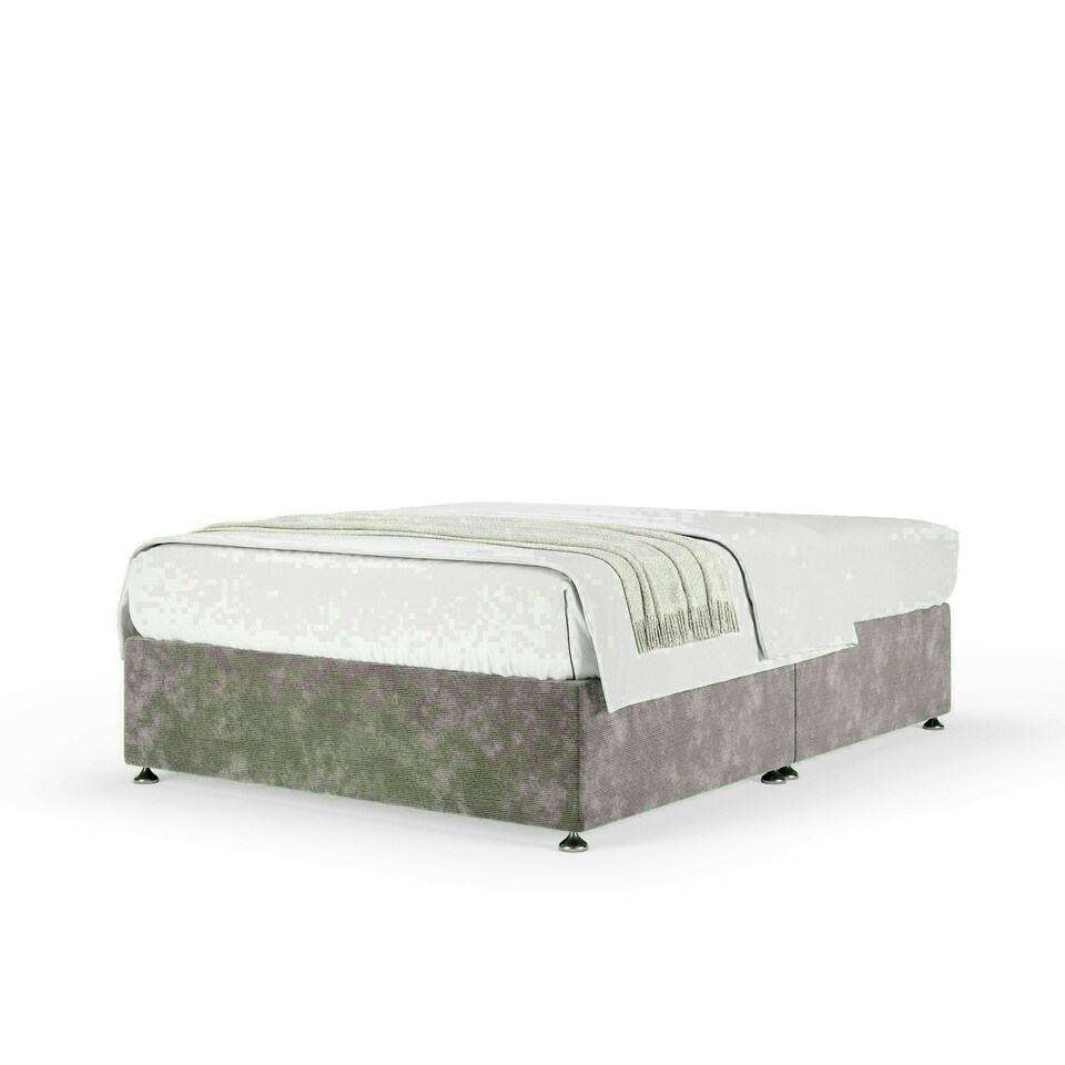image 1 of Silver Chenille No Drawer Divan Base Double