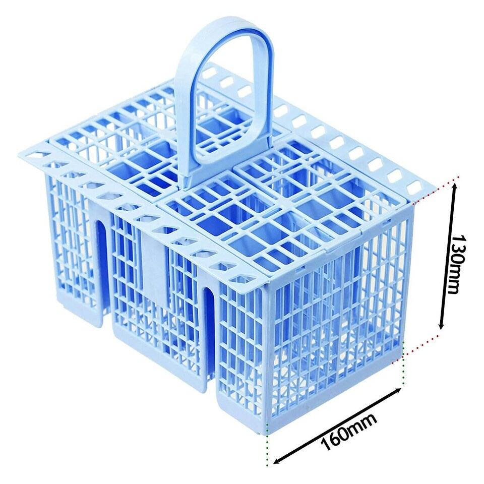 image 1 of SPARES2GO Cutlery Basket Cage for Logik Dishwasher (Blue, 220 x 208 x 160mm)