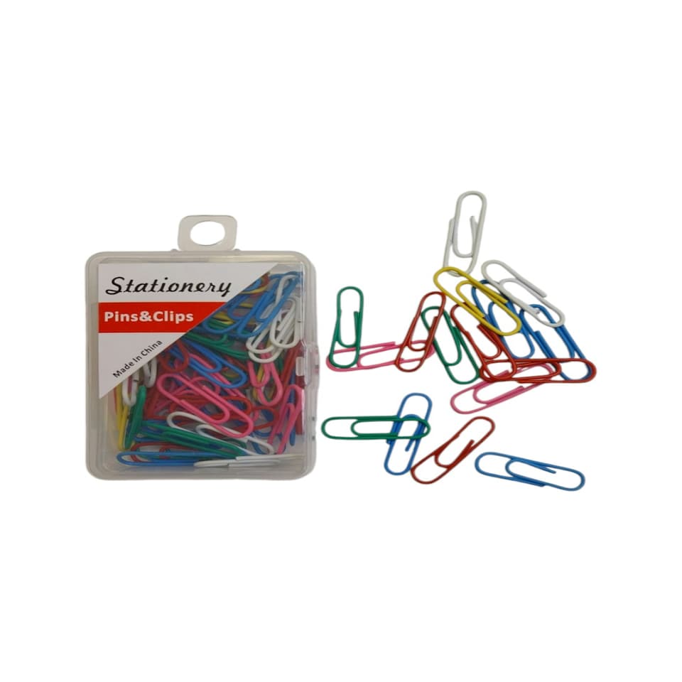 image 1 of Pack of 80 Assorted Coloured Paper Clips