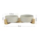 image 5 of Living and Home Double Ceramic Cat Bowl with Bamboo Stand ,Grey
