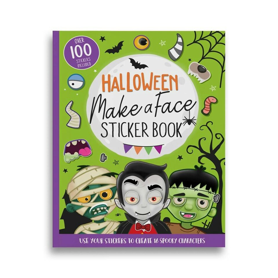 image 1 of Halloween Make A Face Stickers Book