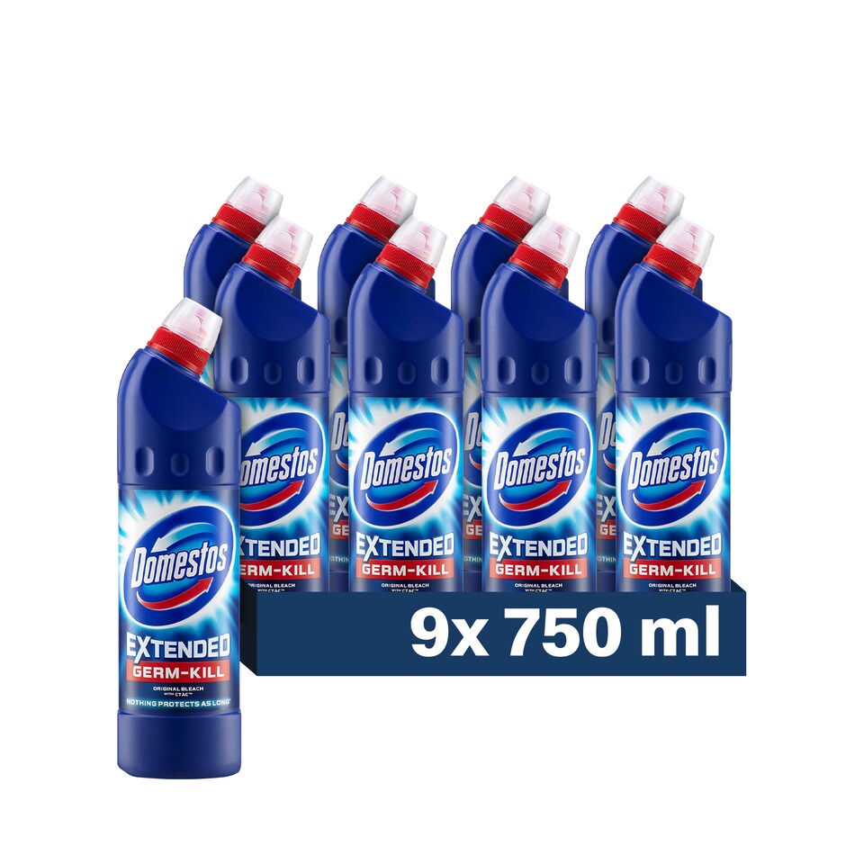 image 1 of Domestos Extended Germ Kill Original Bleach 750ml | Blue | 6