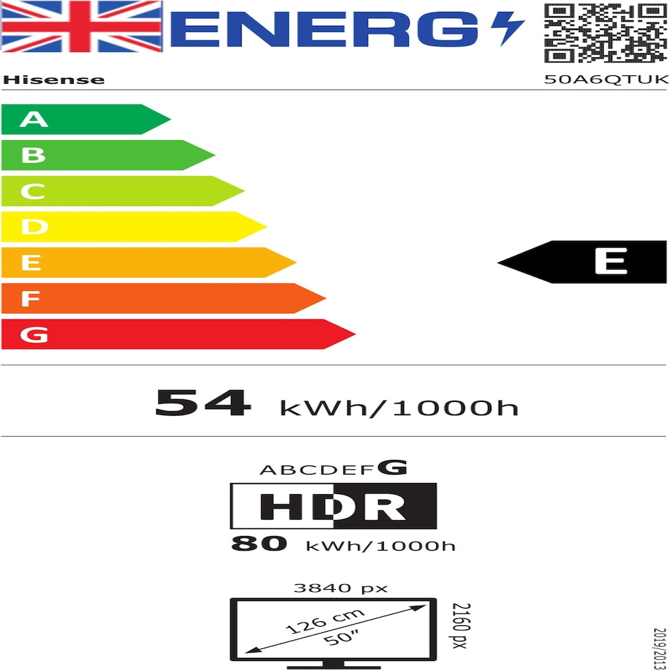 image 1 of Hisense A6QTUK 50" 4K Ultra HD LED Freely Smart TV - 50A6QTUK
