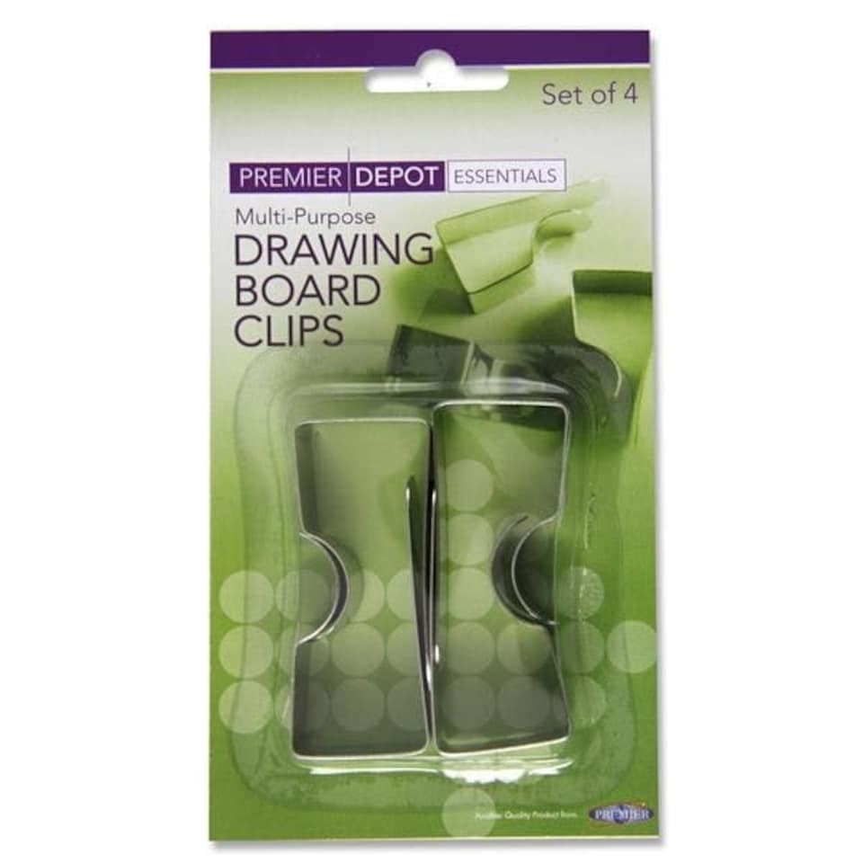 image 1 of Pack of 4 Drawing Board Clips by Premier Office