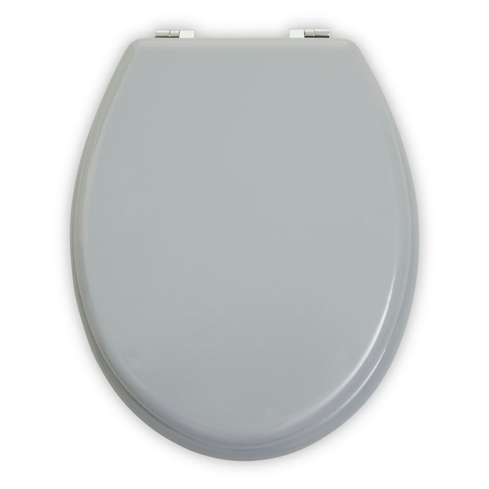 image 1 of Interiors by Premier Classic Matte Grey Oval Toilet Seat, Modern Soft Finish Loo Seat, Commode Cover With Anti-Wobble Fixings