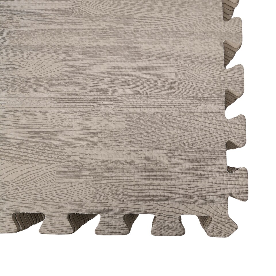 image 1 of Samuel Alexander 16 Piece Grey Wood Effect EVA Foam Floor Protective Tiles / Mats 60x60cm Each Set. Floor Mats Set Covers 5.76 sqm (62 sq ft)