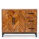 image 2 of Parquet 120 cm Sideboard - Mango Wood/Iron - L40 x W120 x H80 cm - PP Finish Brown