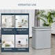 image 5 of HOMCOM 100L Wood Laundry Basket A Compartment Flip Lid Removable Lining Grey
