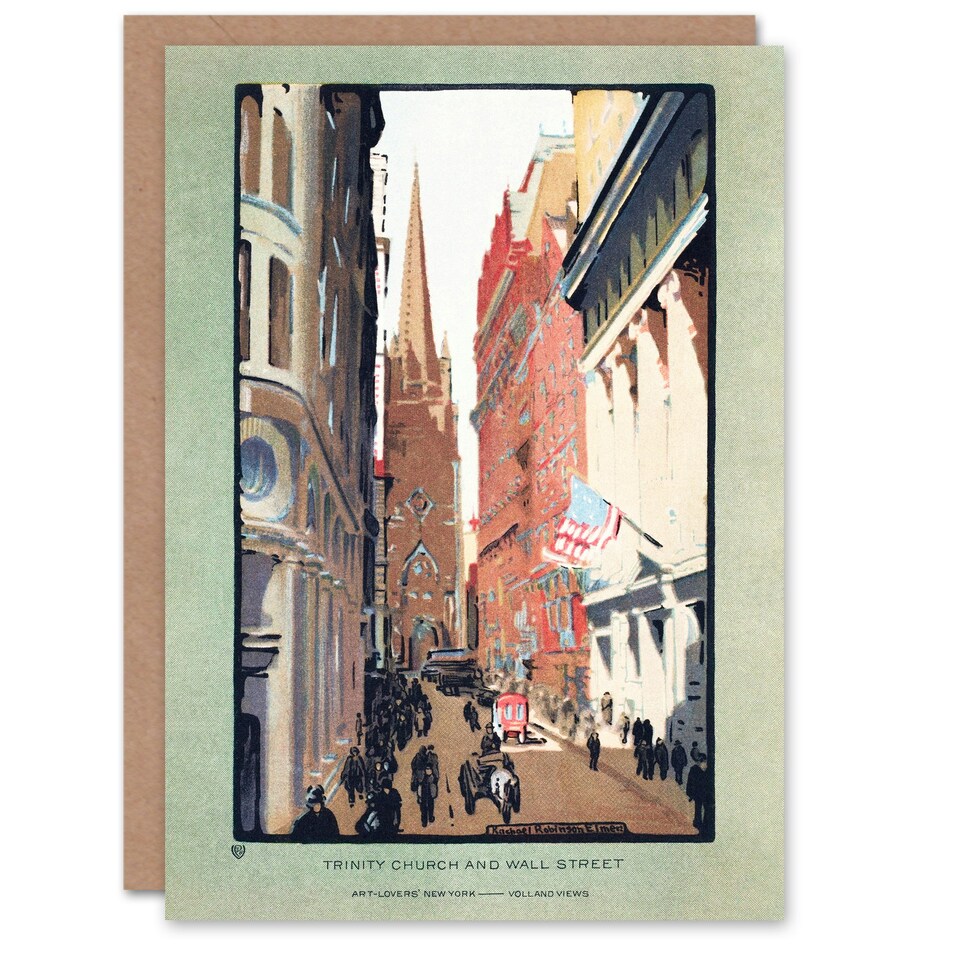 image 1 of Rachael R Elmer Art Card Trinity Church and Wall Street