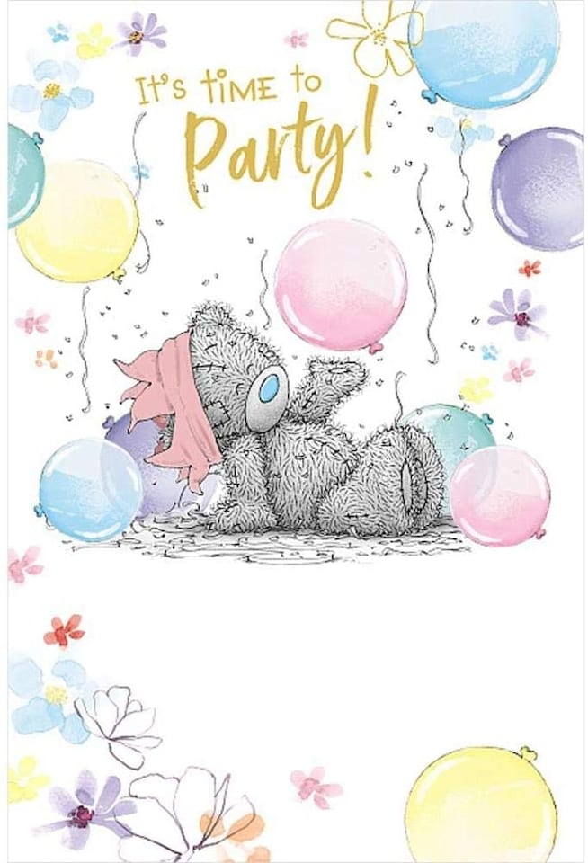 image 1 of Me To You Bear Time To Party Birthday Card