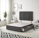 image 1 of Astoria Divan Bed Base with 2 Drawers & 30 Inch Diamante Headboard in Tweed Fabric | Grey | Charcoal | Small Double