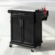 image 2 of SoBuy Kitchen Island Cart on Wheels with Drawer & 2 Doors, Black/Silver, 31.5x18.1x35.4 inches, 21 kg - FKW110-SCH
