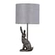 image 2 of Set of 2 Henrietta - Antique Gold Rabbit Table Lamps Grey Linen Shade | Gold | Antique gold resin and grey linen | 2