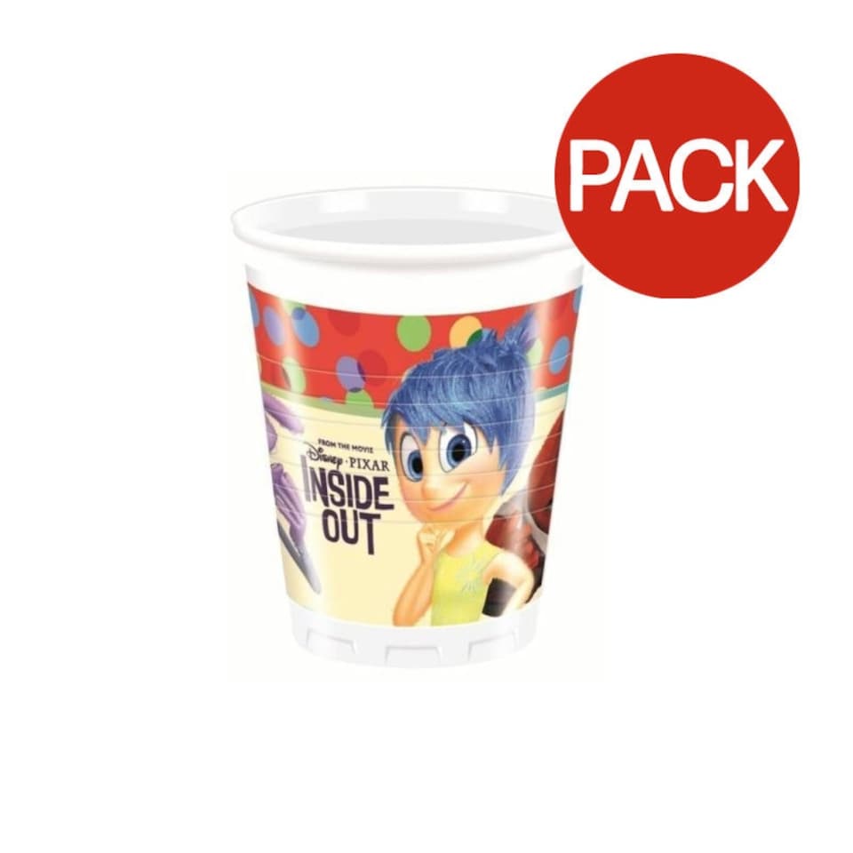 Inside Out Plastic Joy Party Cup (Pack of 8) - Multicoloured - One Size