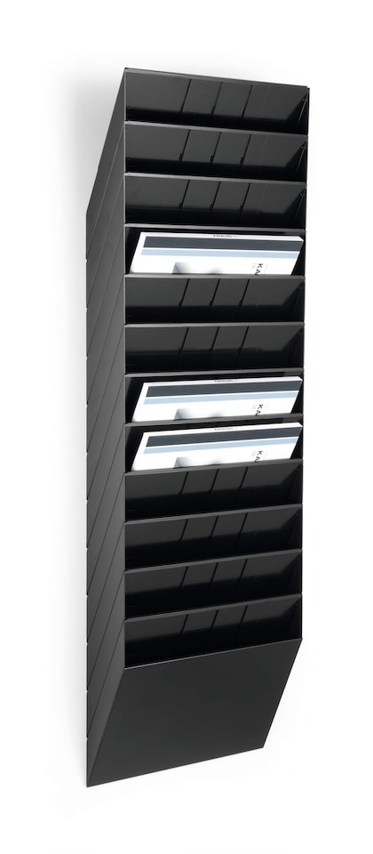 image 1 of Durable FLEXIBOXX 12 Wall Mounted Literature Tray | A4 Landscape Holder | Black | Black