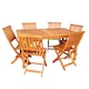 image 10 of Outdoor 6 Person Rectangular Wooden Garden Patio Dining Table Chairs Set