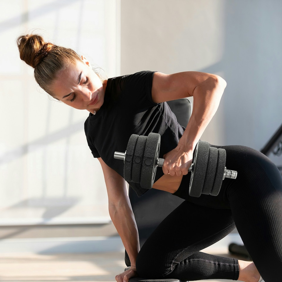 image 1 of HOMCOM 25KG Adjustable Dumbbells Weight Set Hand Weight for Body Fitness