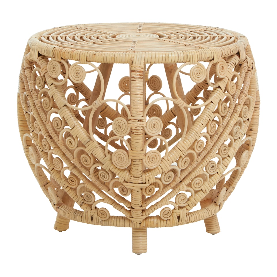 image 1 of Interiors by Premier Chic Design Large Natural Rattan Table, Versatile Coffee Table, Light Weight Cocktail Table, Side Table