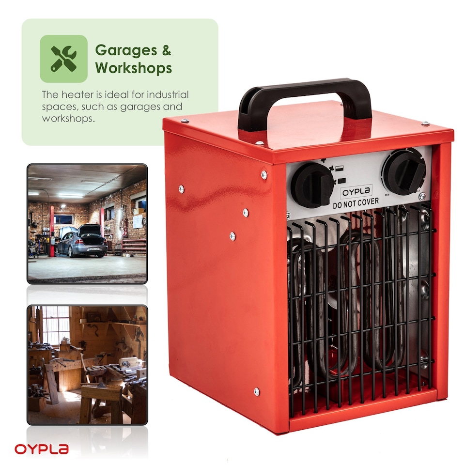 image 1 of 2kW Electric Industrial Workshop Garage Space Fan Heater