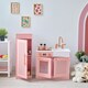 image 3 of Teamson Kids Little Chef Chester Play Kitchen in Peach with Fridge, Stove, 12 Accessories, Shelves & Hooks