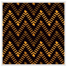 Freehand horizontal zigzag chevron stripes boho chic (Picutre Frame) White | L