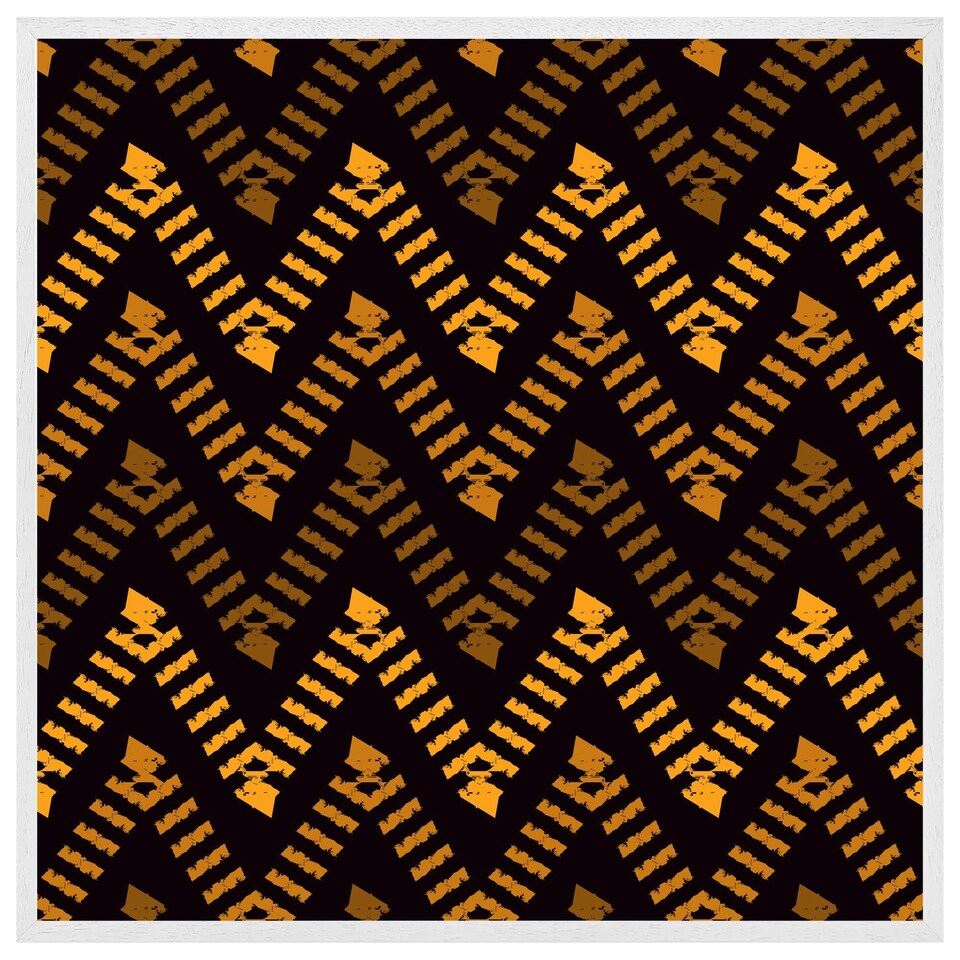 image 1 of Freehand horizontal zigzag chevron stripes boho chic (Picutre Frame) White | L