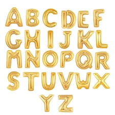 Oaktree Megaloon 40 Inch Gold Letter Balloons - Gold - D