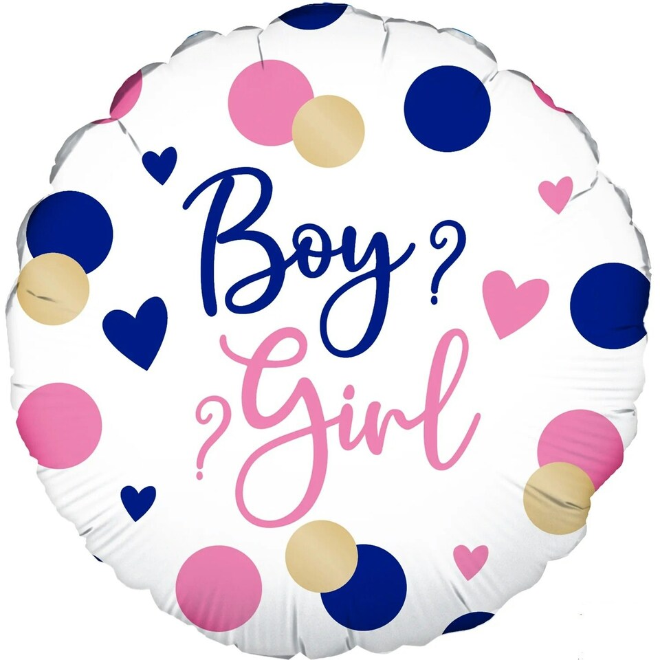 Oaktree Gender Reveal Foil Balloon - White/Blue/Pink - One Size