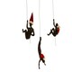 image 3 of Large x3 Bronze Colour Climbing Men With Nail Caps Wall Hanging Ornaments Art Installation Sculptures of Climber Figures on Realistic Metal Wires