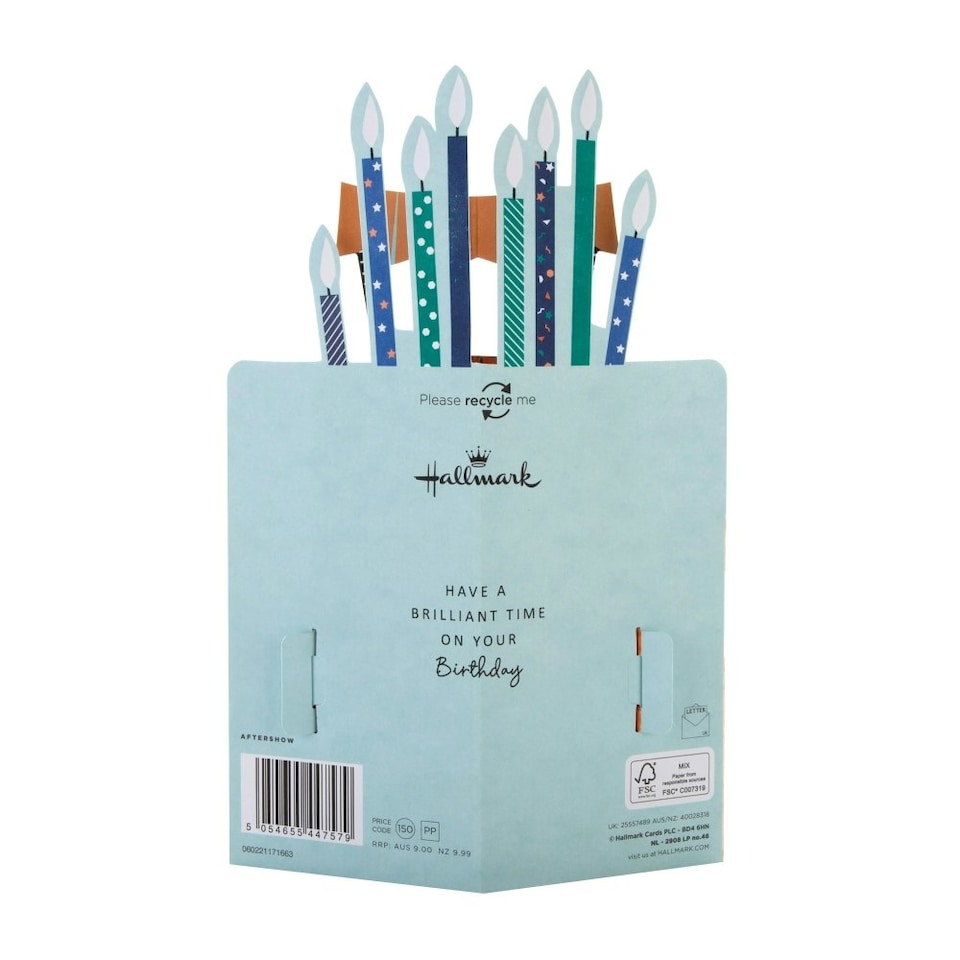 image 1 of 3D Orange Cake and Candles Design Uncle Birthday Card