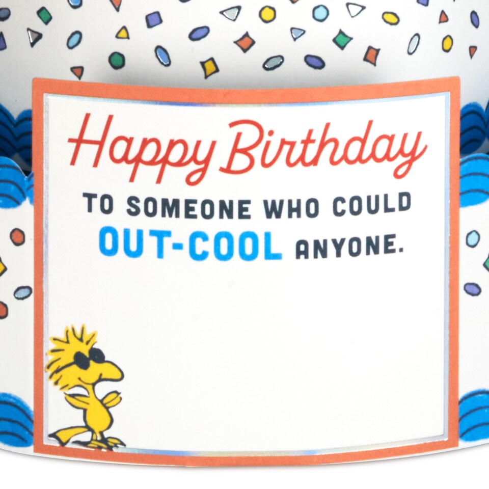 image 1 of Hallmark Paper Wonder Birthday Card - 3D Pop-Up Peanuts Snoopy Joe Cool Design
