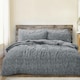 image 1 of Velosso Teddy Marl Fluffy and Warm Fleece Duvet Cover Set Grey | Charcoal | King