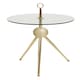 image 3 of Interiors by Premier Clear Glass Gold Frame Side Table, Stylish Design End Table with Tripod Metal Legs, Rose Gold Corner Table Gold