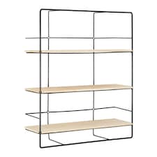 Interiors By Premier Ample Storage 3 Layer Shelf, Durable Design Metal Frame Shelf For Balcony, Stylish Hanging Frame Shelf Black